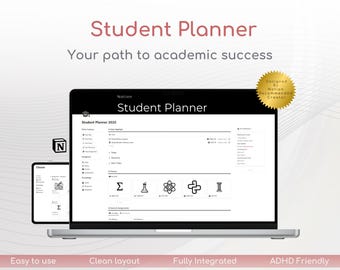 Notion Student Planner, Academic Organizer (Digital Template)