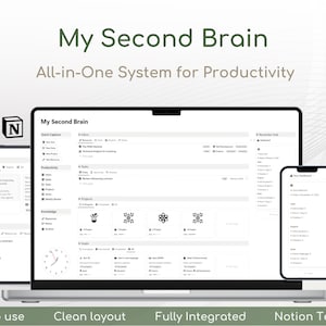 Notion Template Second Brain | Notion Planner | Notion Life Planner | Digital Planner | 2025 Planner | Weekly Planner | Business Planner
