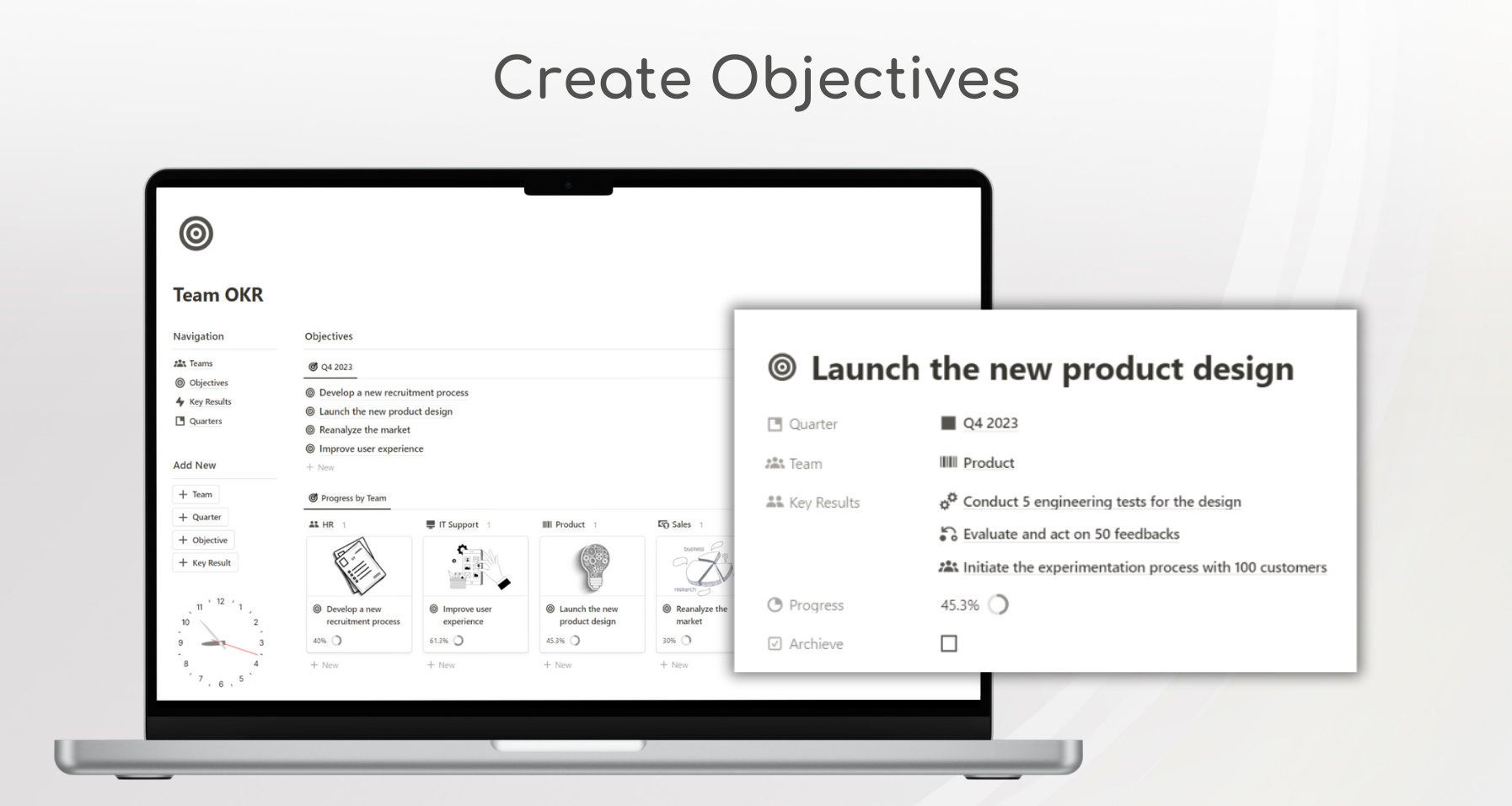 Notion Template Team OKR, Notion OKR, OKR Tracker, Notion Business