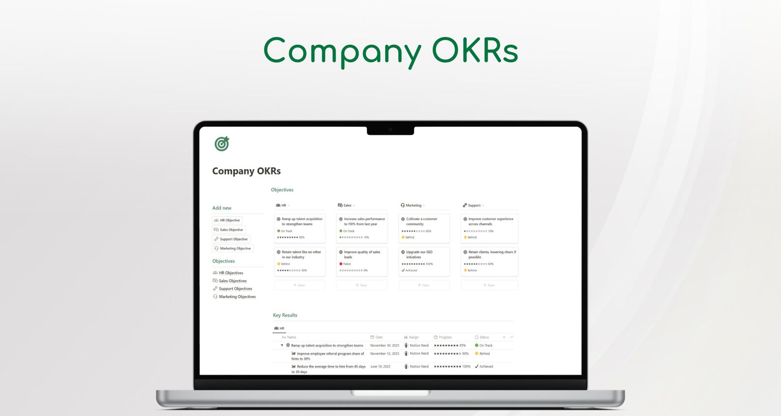 Notion Template OKR OKR Template Objective Key Results OKR Tracker Notion Template OKR OKR Template Objective Key Results OKR Tracker