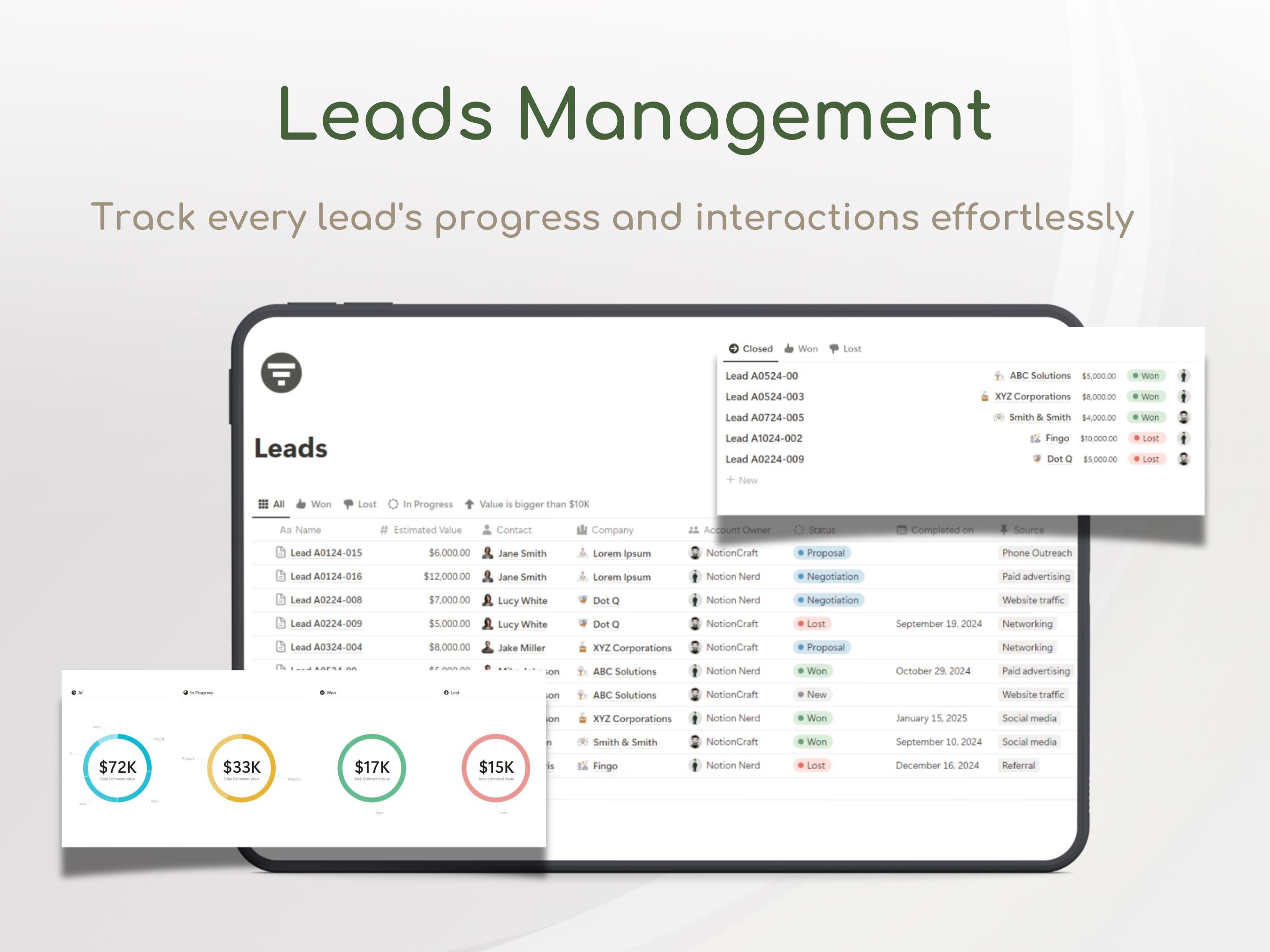 Sales CRM | Client Tracker | CRM Template | Lead Tracker | Sales ...