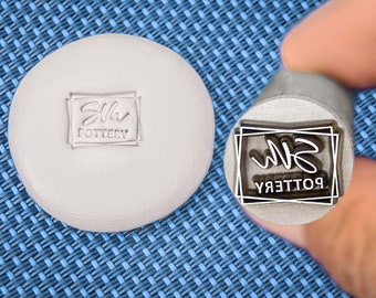 Custom Pottery Stamp for Clay, Ceramic Stamp, Signature Stamp for Clay, Custom Logo Stamp, Polymer Clay Embosser, Pottery Makers Mark