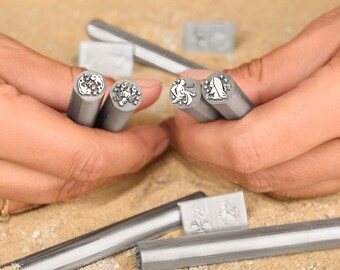 Set of 12 Zodiac Symbols Metal Stamps for Jewelry Hand Jewelry Maker's Mark Custom Logo Design Zodiac Signs