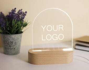Desk lamp with custom logo