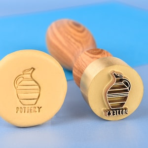 Brass Pottery Stamp Custom Logo Stamp Personalized Stamp for Clay Business Stamp Polymer Clay Ceramic Stamp New Business Gift