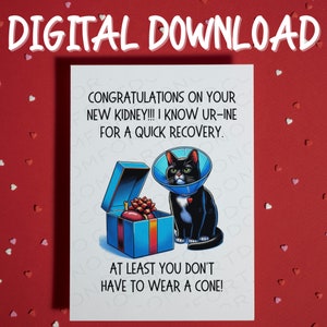 Geschenk für Ihn, Ihren Freund. Herzlichen Glückwunsch zu Ihrer neuen Niere. Digitaler Download, druckbare Karte. Gute Besserung. Krankenhauskarte. Medizinisches Geschenk