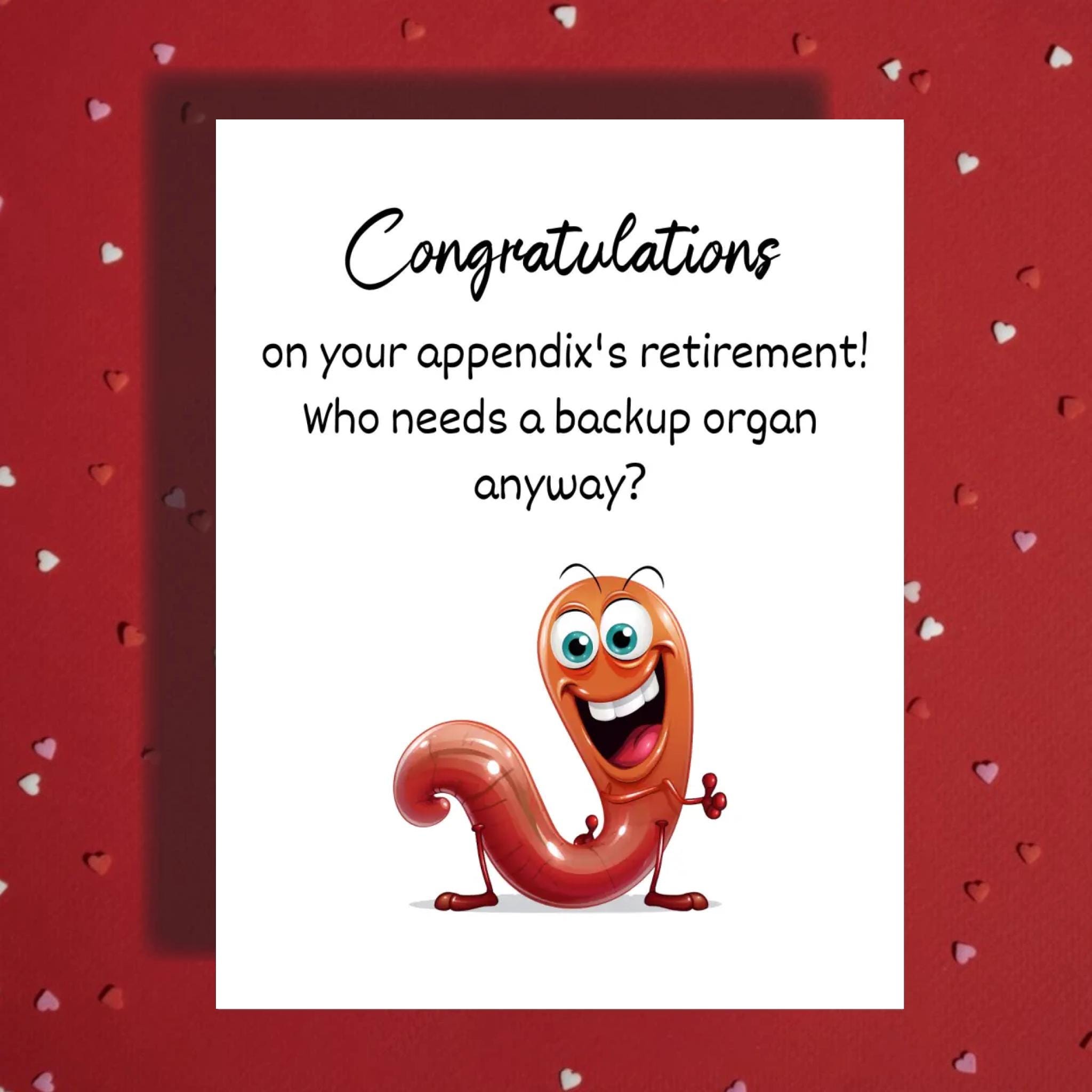 Funny Appendix Surgery Card Hospital Get Well Humor Card - Etsy