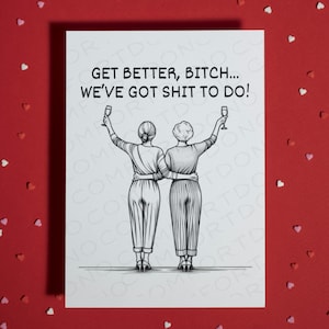 Get Better Geschenk Blanko Grußkarte Freundschaft Geschenk Ermutigung Geschenk Humorvolle Karte Lustig Gute Besserung Post OP Denken an Sie Bestie