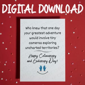 Lustige Koloskopie-Endoskopie Karte Digital Download Freundschaft Geschenk-Endoskopie Witz Humorvolle Karte 50.Geburtstag Geschenk Doppelpunkt Doktor