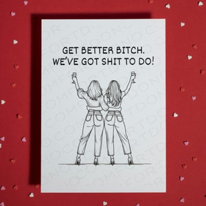 Meilleur cadeau Carte de voeux vierge Cadeau de l'amitié Cadeau d'encouragement Carte humoristique Drôle Guérissez bientôt après la chirurgie Je pense à vous Bestie
