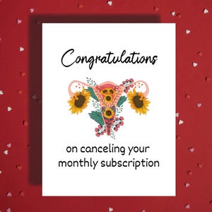 Funny Hysterectomy Card, Cancel Monthly Subscription, Post Surgery Get Well Card