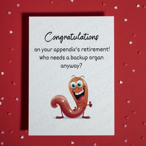 Carte d'annexe • Carte de vœux vierge • Appendicite • Carte pour lui • Carte pour elle • Cadeau d'encouragement • Guérissez • Carte d'hôpital • Spécimen