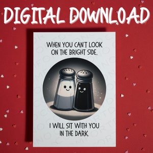 Motivierendes Geschenk für sie ihn Freund gut druckbare digitale Karte Unterstützung Ermutigung Freundschaft Heilung Sympathie Empathie Depression