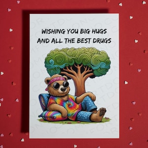 Lustig Get Well Geschenk für Sie oder Ihn Ich wünsche Ihnen große Umarmungen Blanko-Grußkarte Freundschaft Geschenk Ermutigung sich besser fühlen Bärenliebhaber