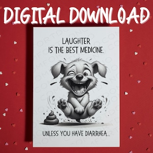 Lustiges Geschenk für Sie und Ihn, gute Besserung, druckbare digitale Karte, Genesung, Ermutigung, humorvoll, Darmarzt, Chirurgie, Heilung, gute Stimmung für einen Freund