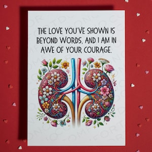 Regalo para donante de riñón Trasplante de riñón El amor que ha mostrado Tarjeta de felicitación Aliento Hospital Médico Regalo Gracias Donación de órganos