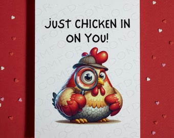 Funny Get Well Gift for Her or Him Blank Greeting Card Friendship Gift Encouragement Humorous Card Just Chicken in on You Post-surgery Card