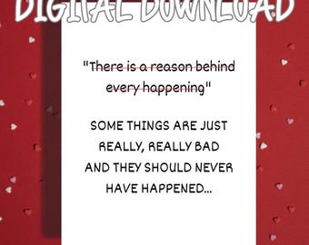 Printable Sympathy Card, Some Things Should Never Have Happened Card, Bereavement and Cancer Support Digital Download