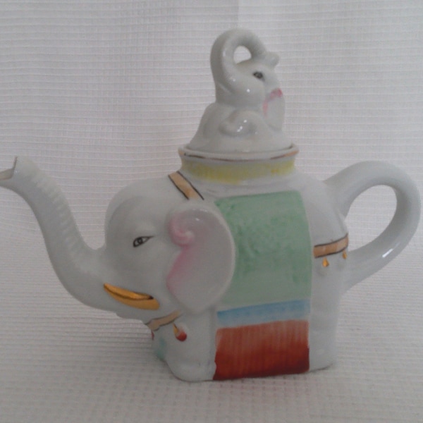 Small Decorative Asian Elephant Teapot - 1980's