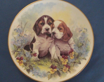 Adorable Hound Dog Collectible Plate