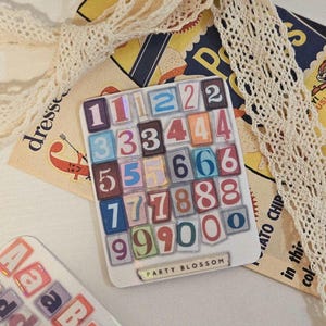 Feuille d'autocollants à découper pour magazines | Imperméable haut de gamme | Numéro de découpe | Journal indésirable I Scrapbook I Sticker journal rétro Année 2000 kawai des années 90