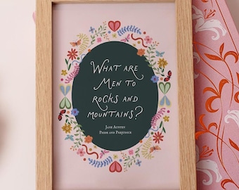 Jane Austen Print: Pride and Prejudice Quote Poster (Digital Download)