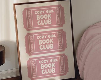 Cozy Girl Book Club Print, Bookish Poster: (Instant Digital Download)