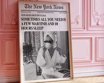 Copertina di giornale Wall Art stampabile Download istantaneo Poster alla moda per ufficio dormitorio camera da letto Retro Vintage Cool Print Estetico Girly Decor