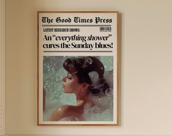 Funny Bathroom Wall Art Print for apartment college dorm decor aesthetic poster retro  instant digital download trendy eclectic unique