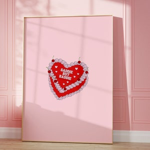 Eclettico retro torta rosa stampa poster estetico download digitale istantaneo poster stampabile arredamento vintage dormitorio del college appartamento camera da letto arte