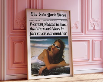 Copertina di giornale Wall Art stampabile Download istantaneo Poster alla moda Dormitorio per ragazze Camera da letto Retro Vintage Cool Print Estetico Girly Decor