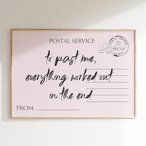 Cartão postal rosa, pôster, cartão postal vintage, impressão digital, moderno, horizontal, apartamento, arte de parede, bonito, feminino, retrô, arte de parede E se tudo der certo?