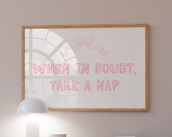 Take a Nap Print Retro Coquette Napping Wall Art Poster for Bedroom Vintage Above Bed Prints for Room Cute Apartment Decor Digital Download