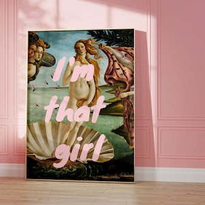 Female Bedroom Art Print instant download Trendy Venus Wall Botticelli Artwork Muse Print Funky trendy decor eclectic college dorm printable