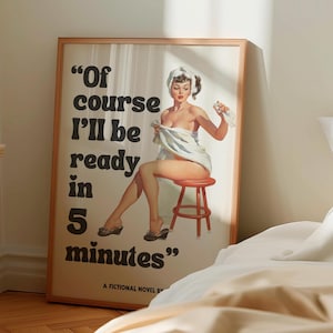 Czarno-biały łazienka sypialnia wydruk dziewczęcy retro zabawne wydruki przygotowanie pin up 60s kobieta plakat modny cyfrowy pobierz vintage wystrój