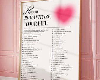 Romanticize Your Life Aura Printable digital download wall art for college dorm decor celestial trendy eclectic pink aesthetic gallery