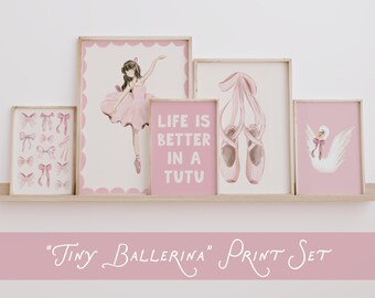 Set of 5 Printable Nursery Ballerina Posters: Digital Download