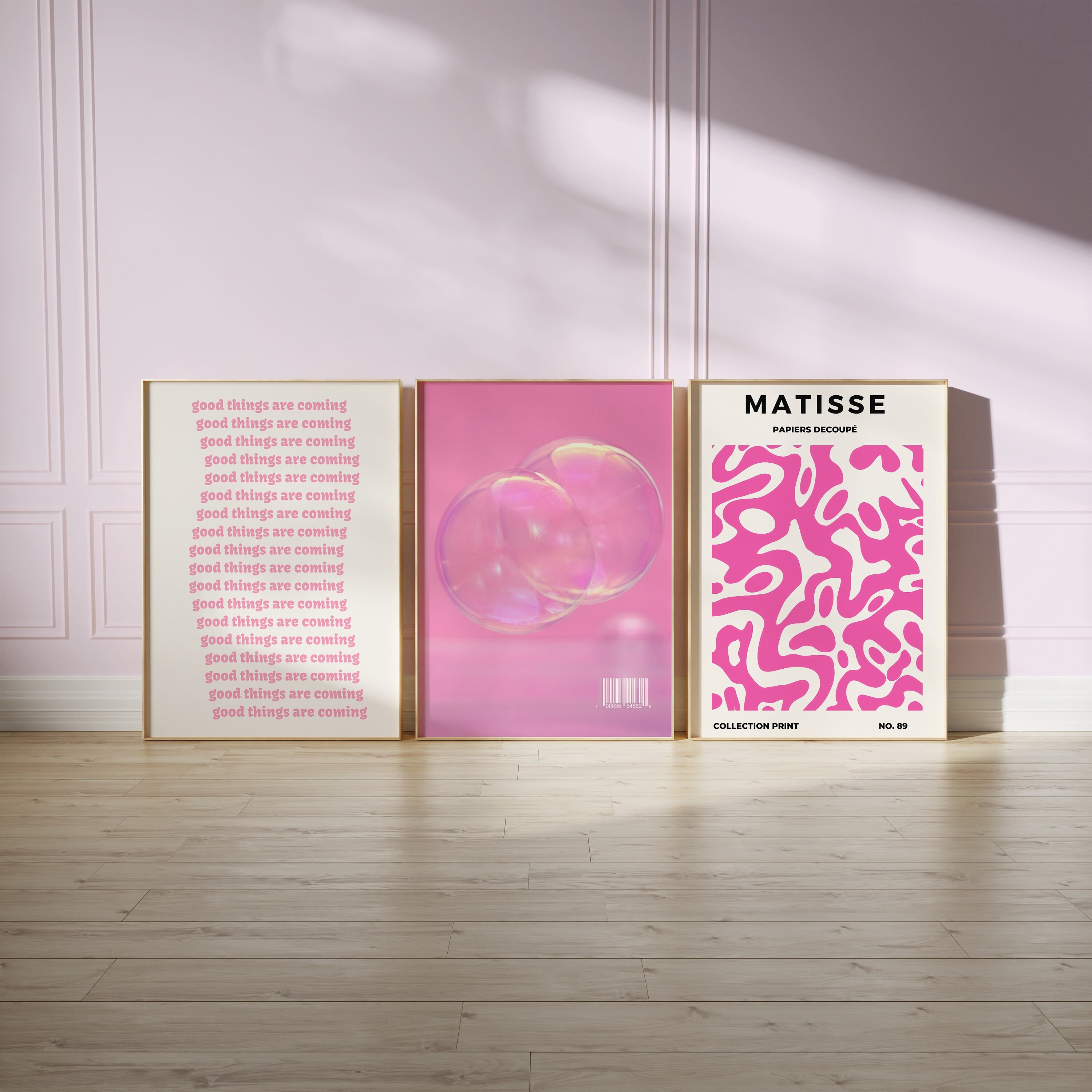 6 Pink Aesthetic Wall Art Posters Instant Download Printable Etsy