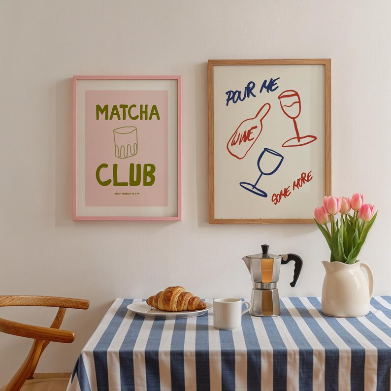 Boho Kitchen Prints: Colorful Foodie Art, Set of 6 (Digital Download) image 3