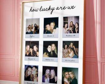Retro Photo Print with Blue Frame: Personalized Dorm Decor (Digital Download