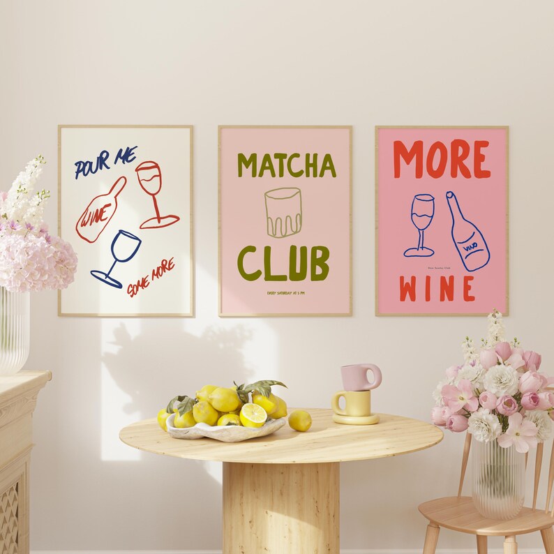 Boho Kitchen Prints: Colorful Foodie Art, Set of 6 (Digital Download) image 9