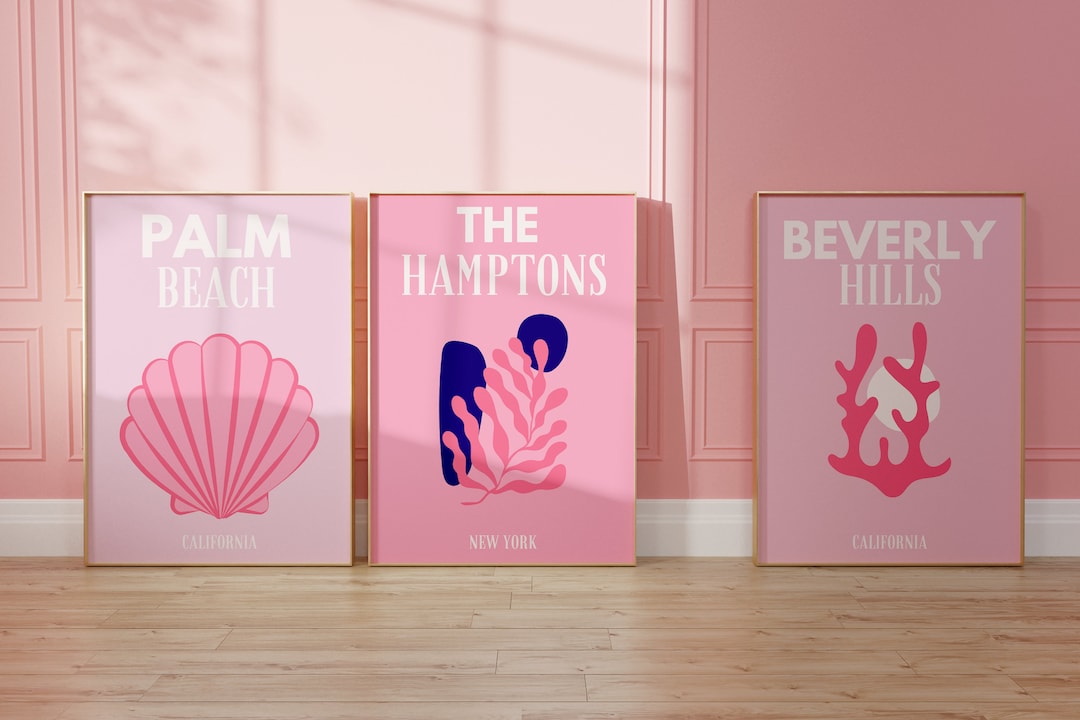 Set of 3 Pink Assouline Travel Aesthetic Wall Art Prints Digital ...