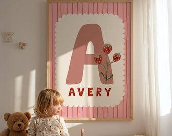 Baby Name Wall Art, Customized Letter Printable Poster (Digital Download)
