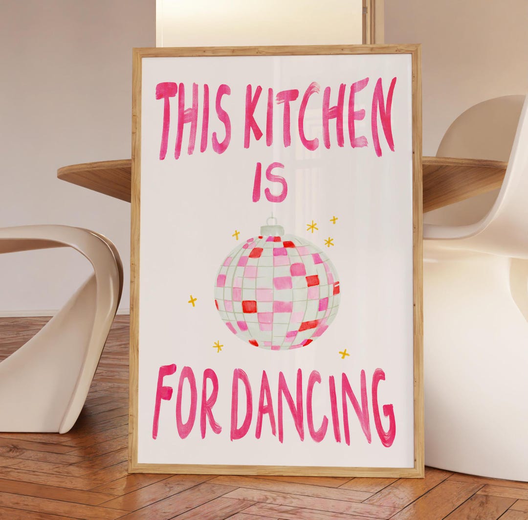 kitchen wall art set of 6 fun foodie prints this... Trendy Kitchen Art Print: This Kitchen is for Dancing (digital Download ...