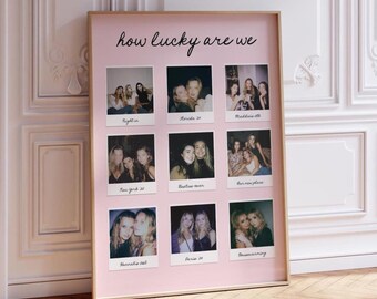 Personalized Retro Photo Print: Pink Good Old Days Dorm Decor (Digital Download)