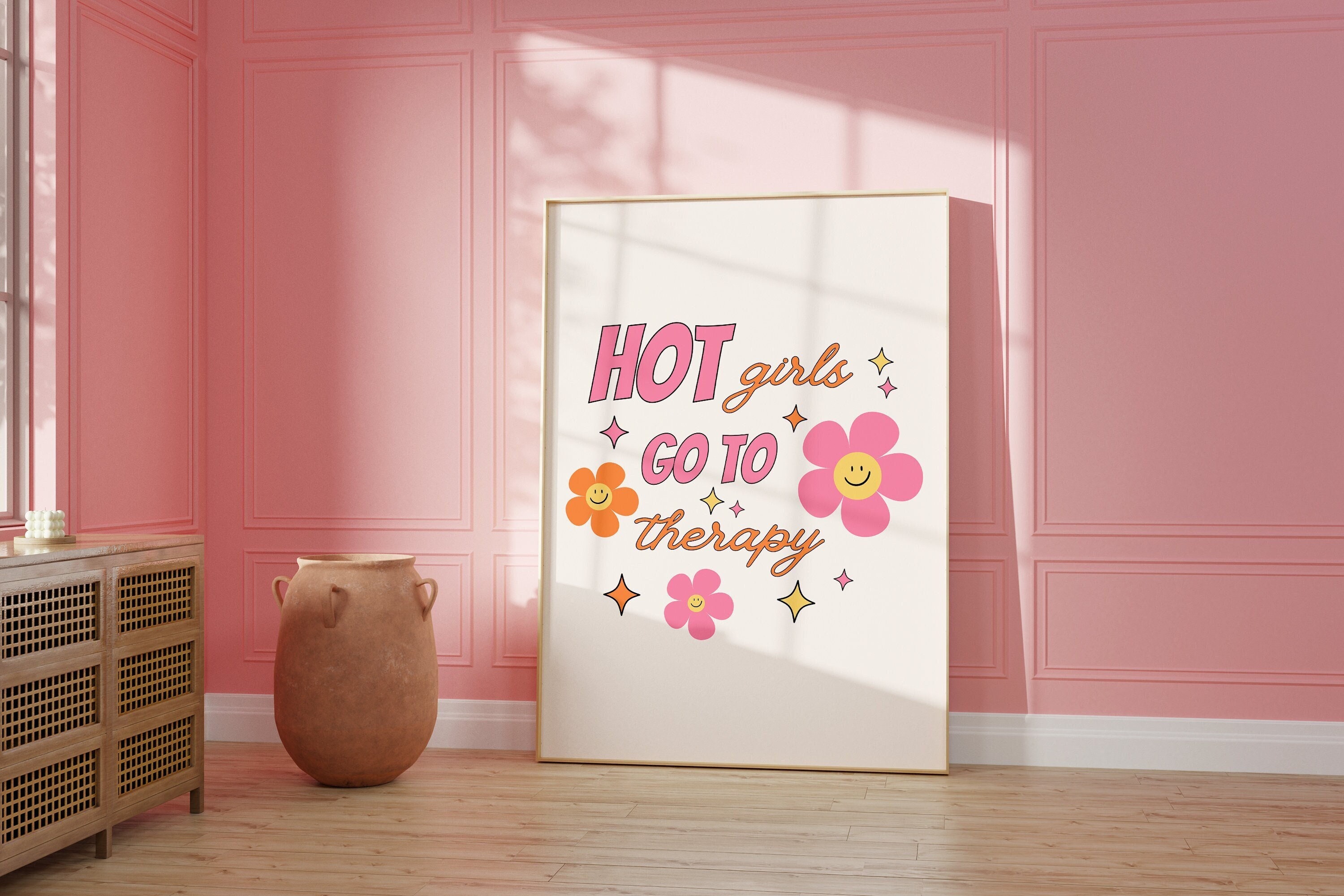 Hot Girls Go to Therapy Printable Wall Art Digital Download Trendy ...