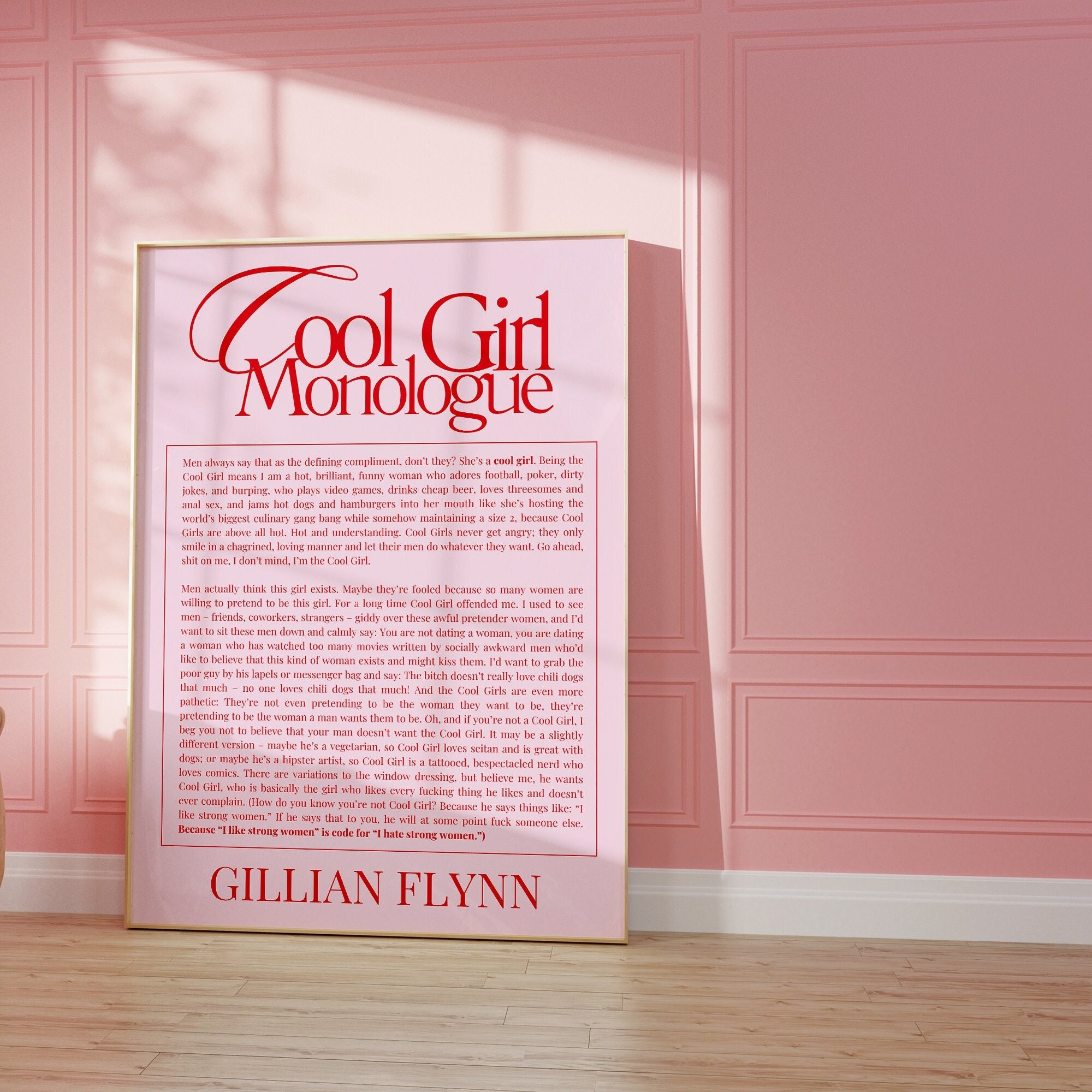 Gone Girl Cool Girl Monologue Art Print