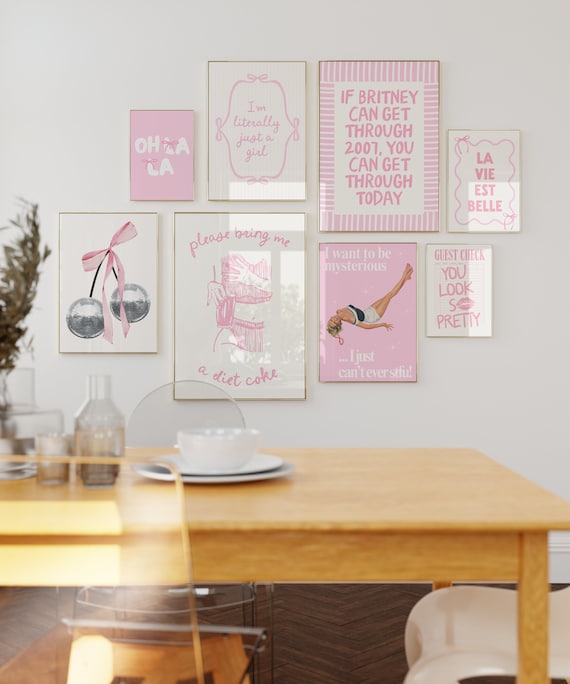 Lot De 4 Affiches Murales Tendance – Motifs Léopard Rose, Cerises, 8 Balles, Format 21x30 Cm, Style Coquet Pour Chambre De Fille - 8