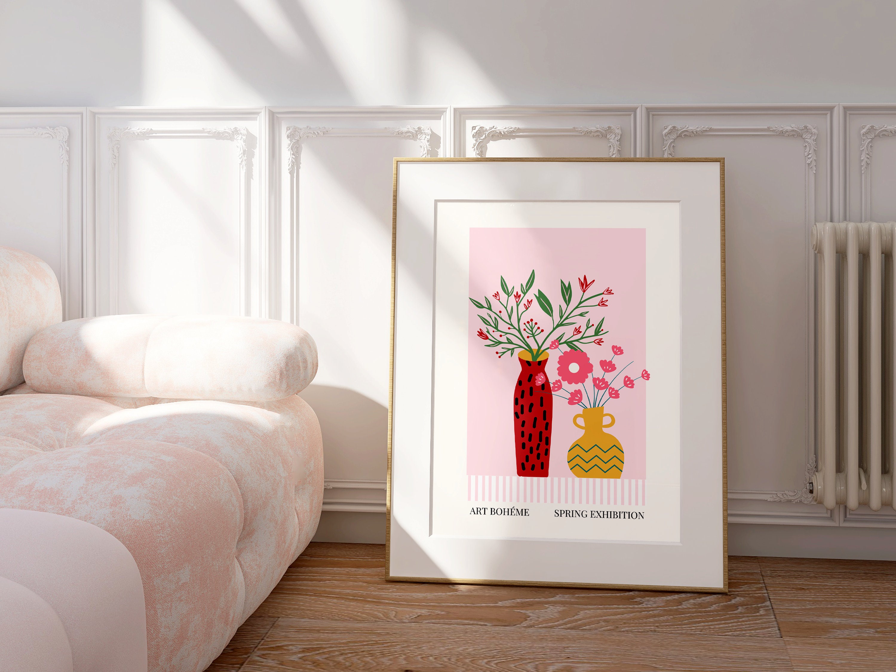 Abstract Pink Floral Wall Art Instant Digital Download Etsy