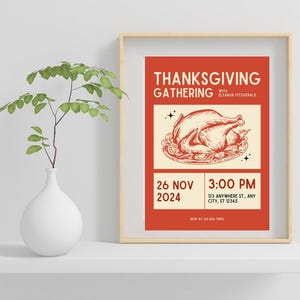 Editable Thanksgiving Party Invitation Fall Harvest Dinner Invite | Friendsgiving Invitation Template | Autumn Party Invite Instant Download